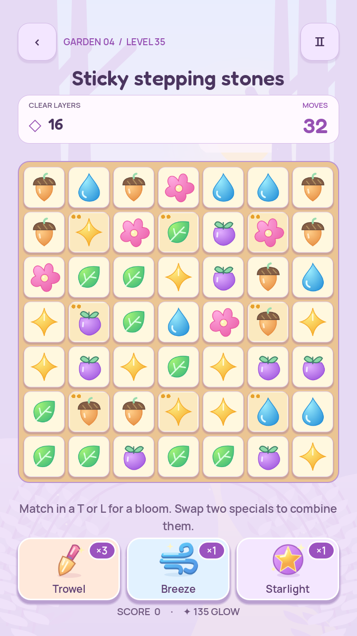 A later Lumafern puzzle featuring amber obstacles.